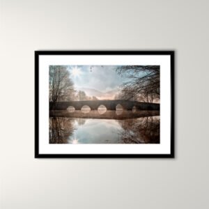 A3 Framed photo / Misty bridge